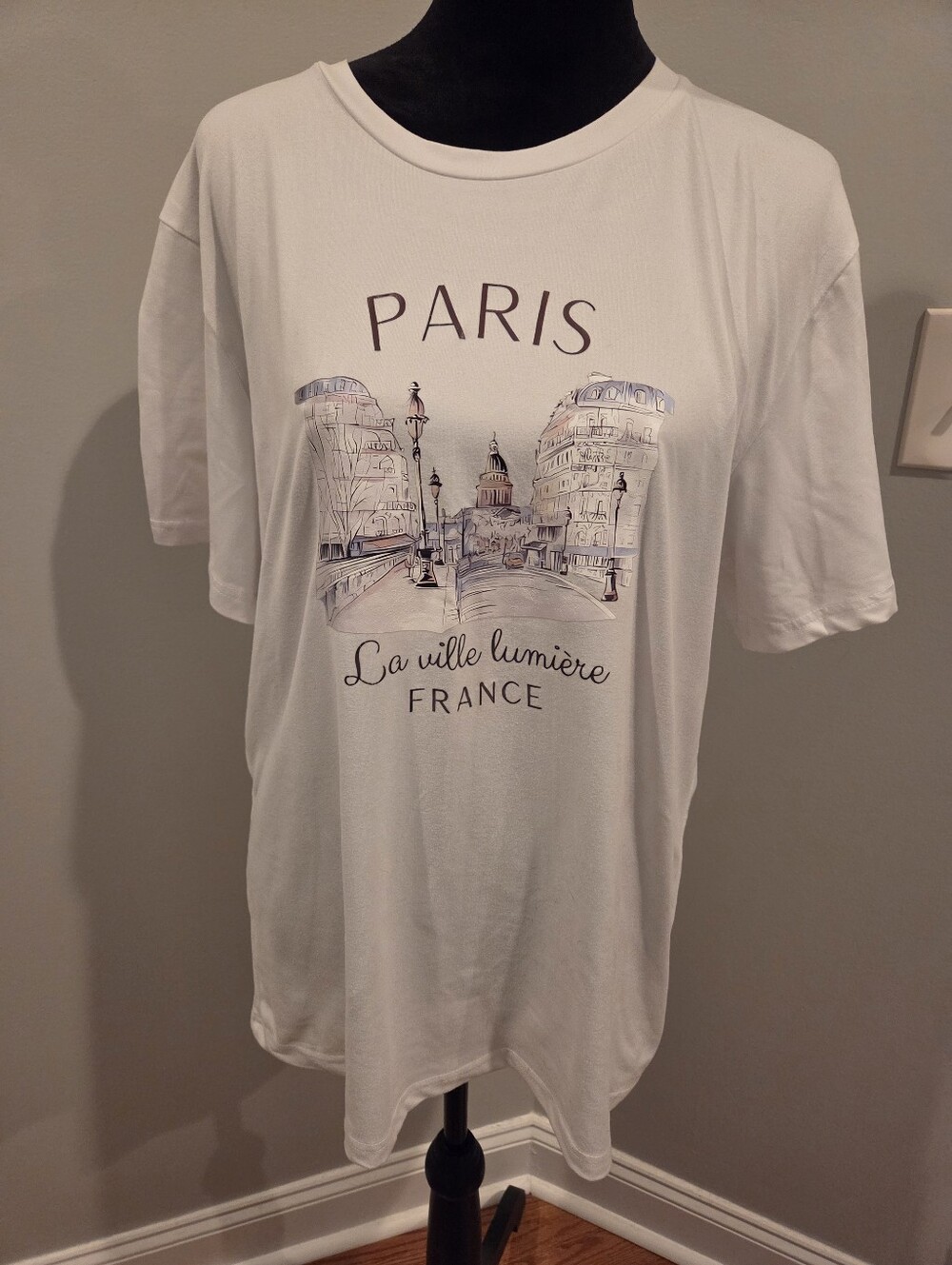 SHEIN White Paris Graphic Tee